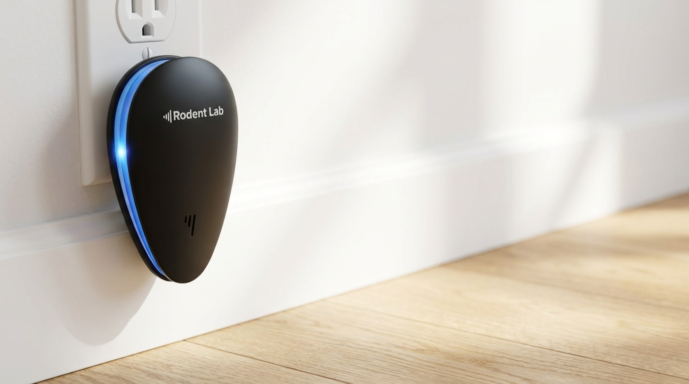 The PestLab device plugged into a wall outlet