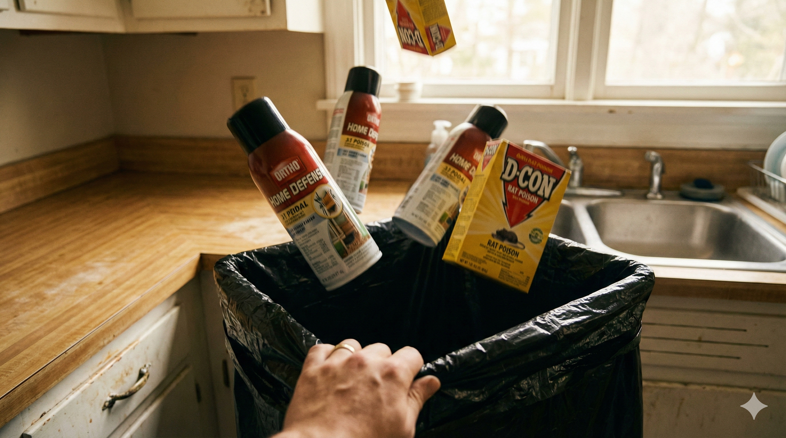 Throwing away toxic sprays